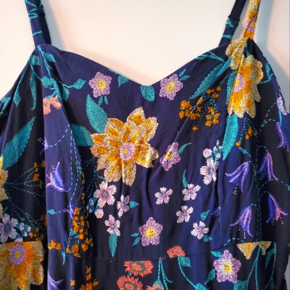 EUC Old Navy Floral Colorful Summer Swing Sun Dress L - Picture 3 of 5